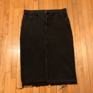 Gap raw edge denim maxi skirt